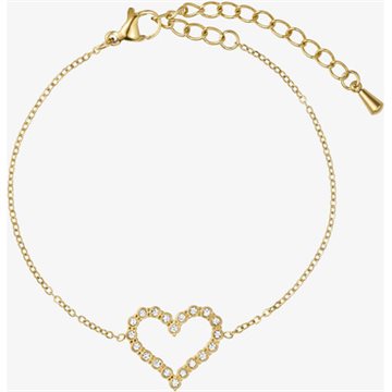 WOLFF JEWELRY HEART CZ BRACELET – ARMBÅND MED HJERTEVEDHÆNG OG ZIRKONER - 1208